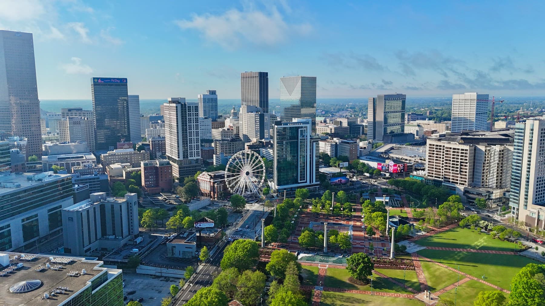 Aerial view of the Atlanta skyline