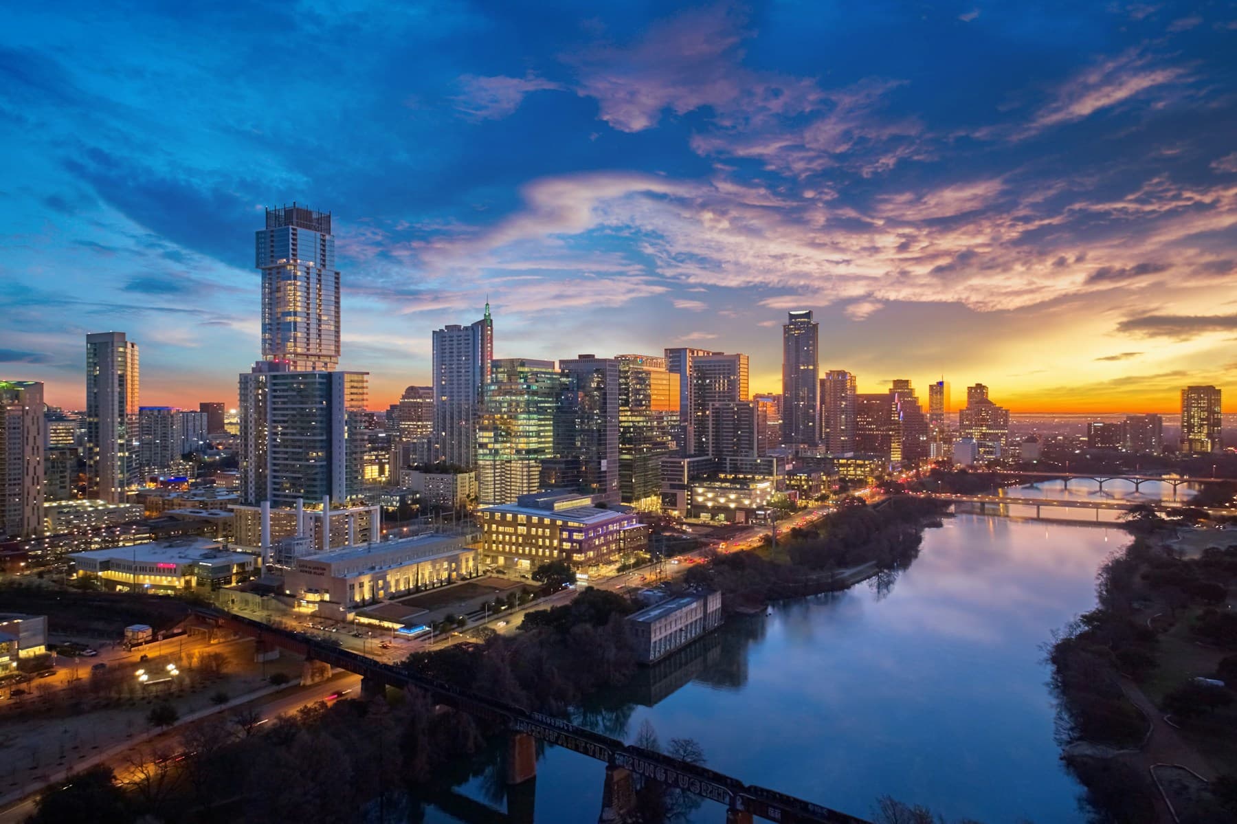 Austin skyline at sunrise