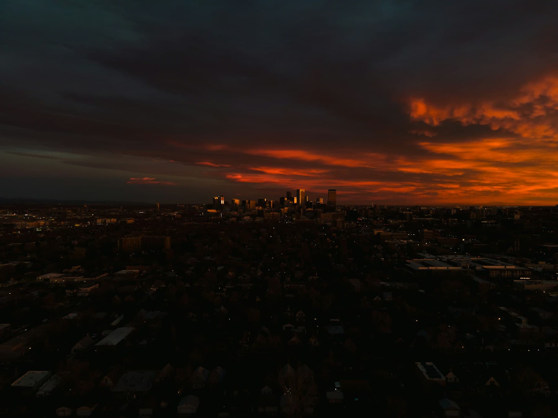 Denver skyline at sunset