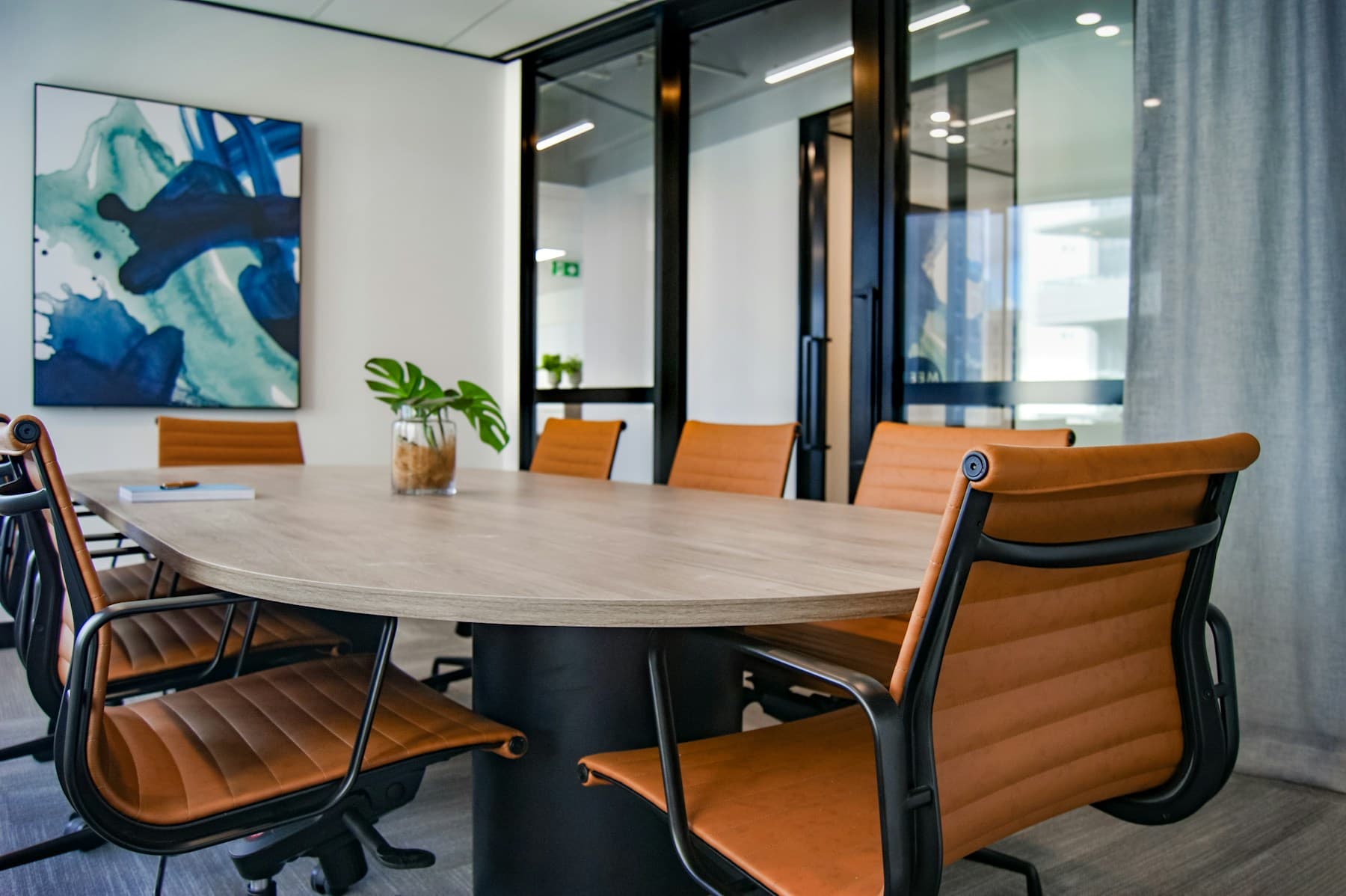 Meeting room table in a modern office