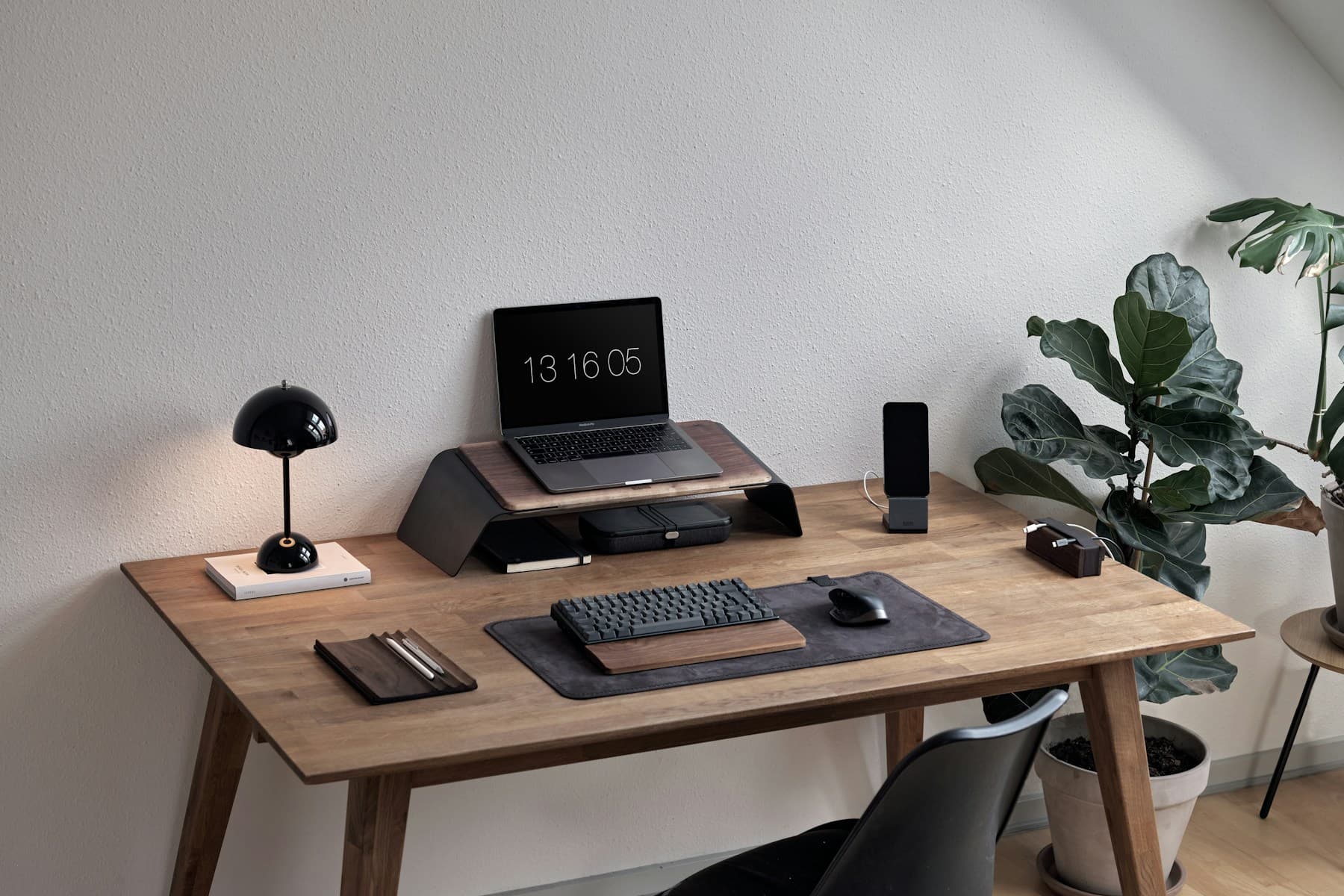 Laptop on a minimal desk setup
